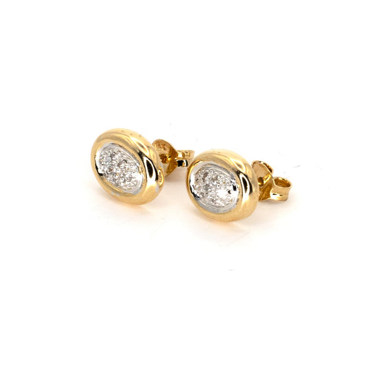 Diamond Studded Oval Earrings