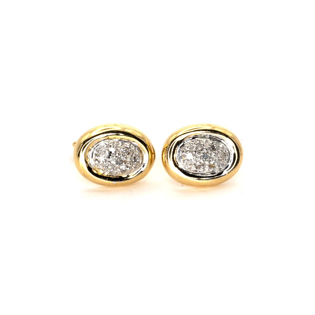 Diamond Studded Oval Earrings