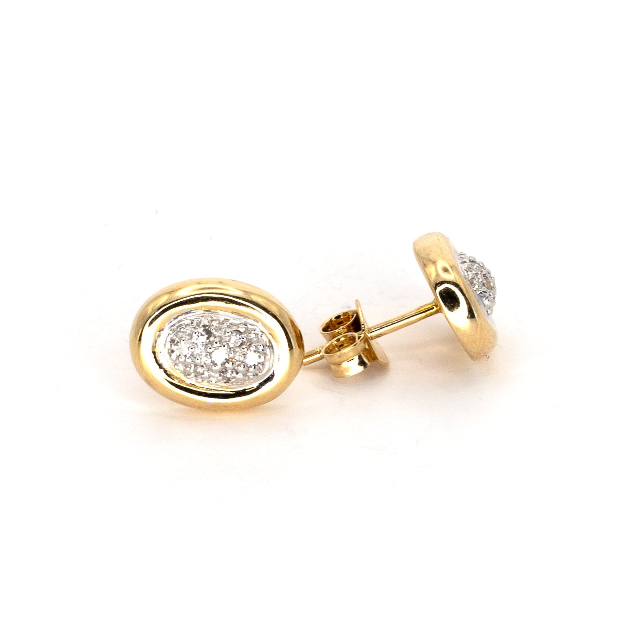 Diamond Studded Oval Earrings