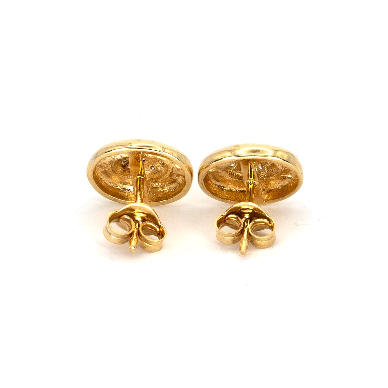 Diamond Studded Oval Earrings
