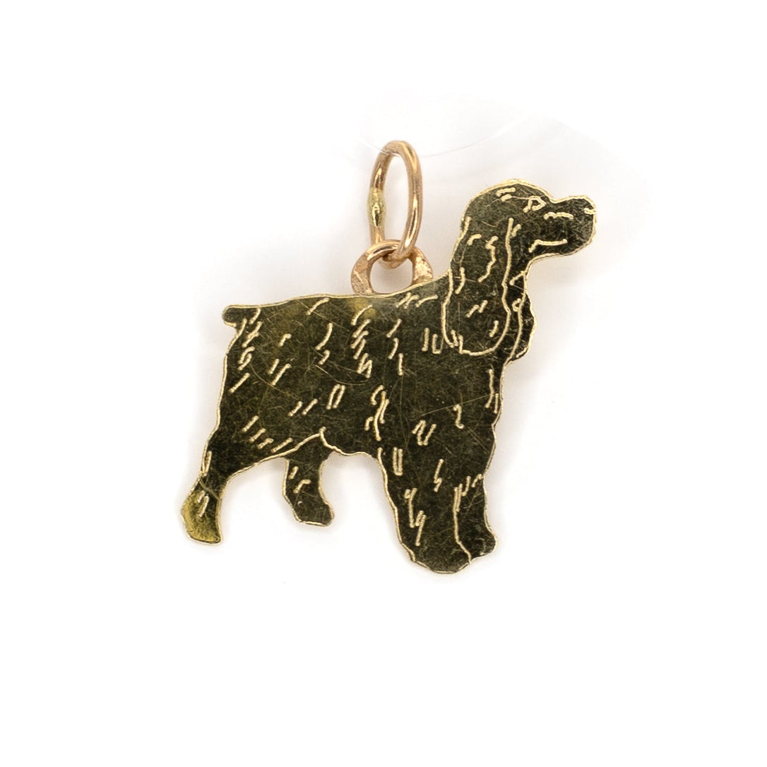 Springer Spaniel Gold Dog Pendant