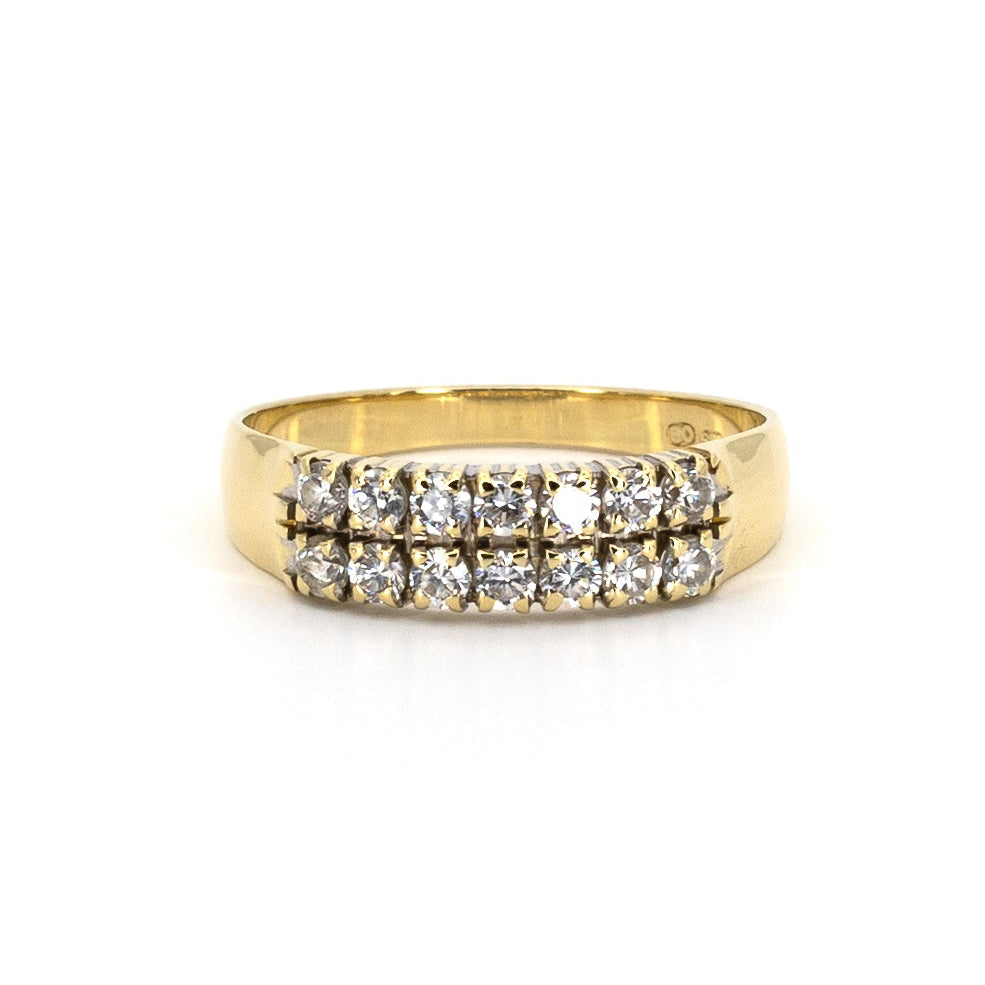 Double Row Gold Sparkler Ring