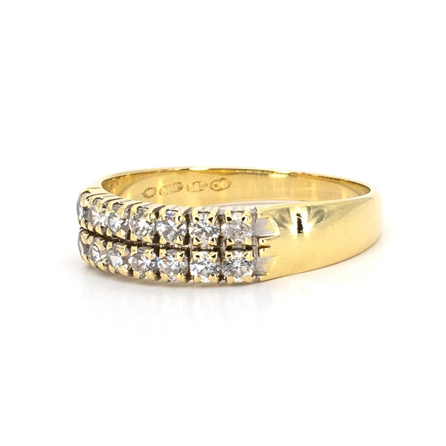 Double Row Gold Sparkler Ring