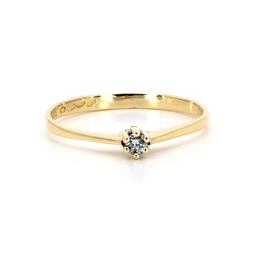 Solitaire-kultasormus