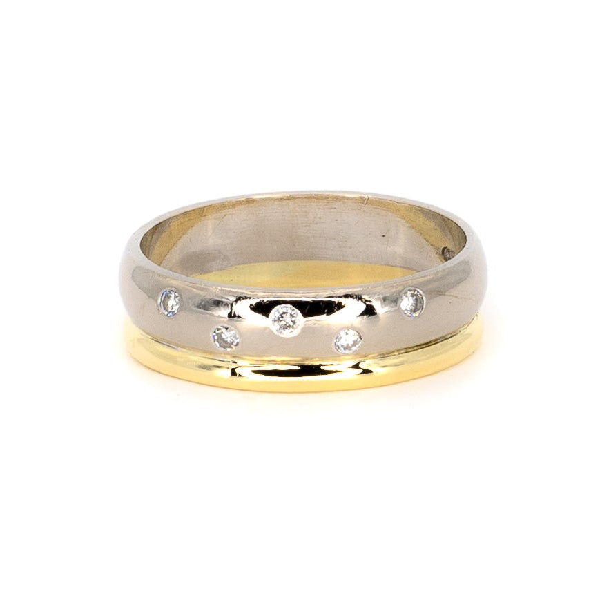Double White & yellow Gold Band