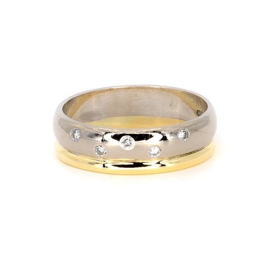 Double White & yellow Gold Band