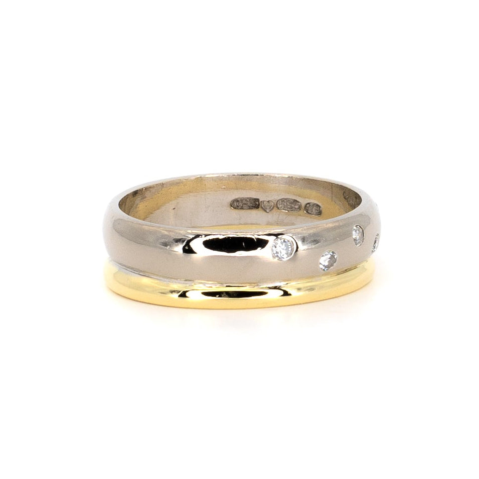 Double White & yellow Gold Band