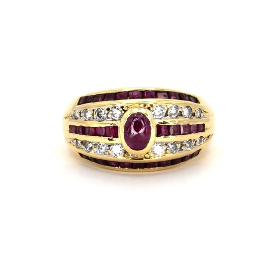 Ruby & Diamond Vintage Gold Ring