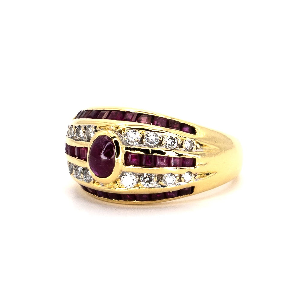 Ruby & Diamond Vintage Gold Ring