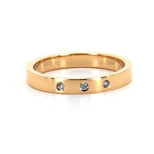 Gold Band with 3 Diamonds