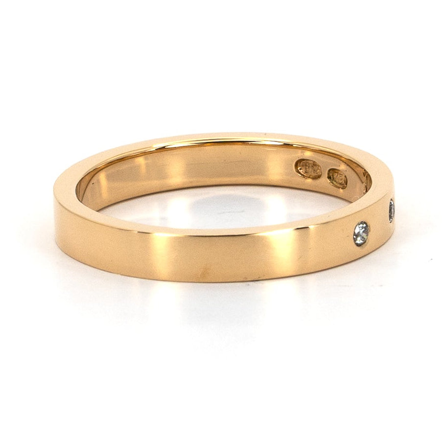 Gold Band with 3 Diamonds