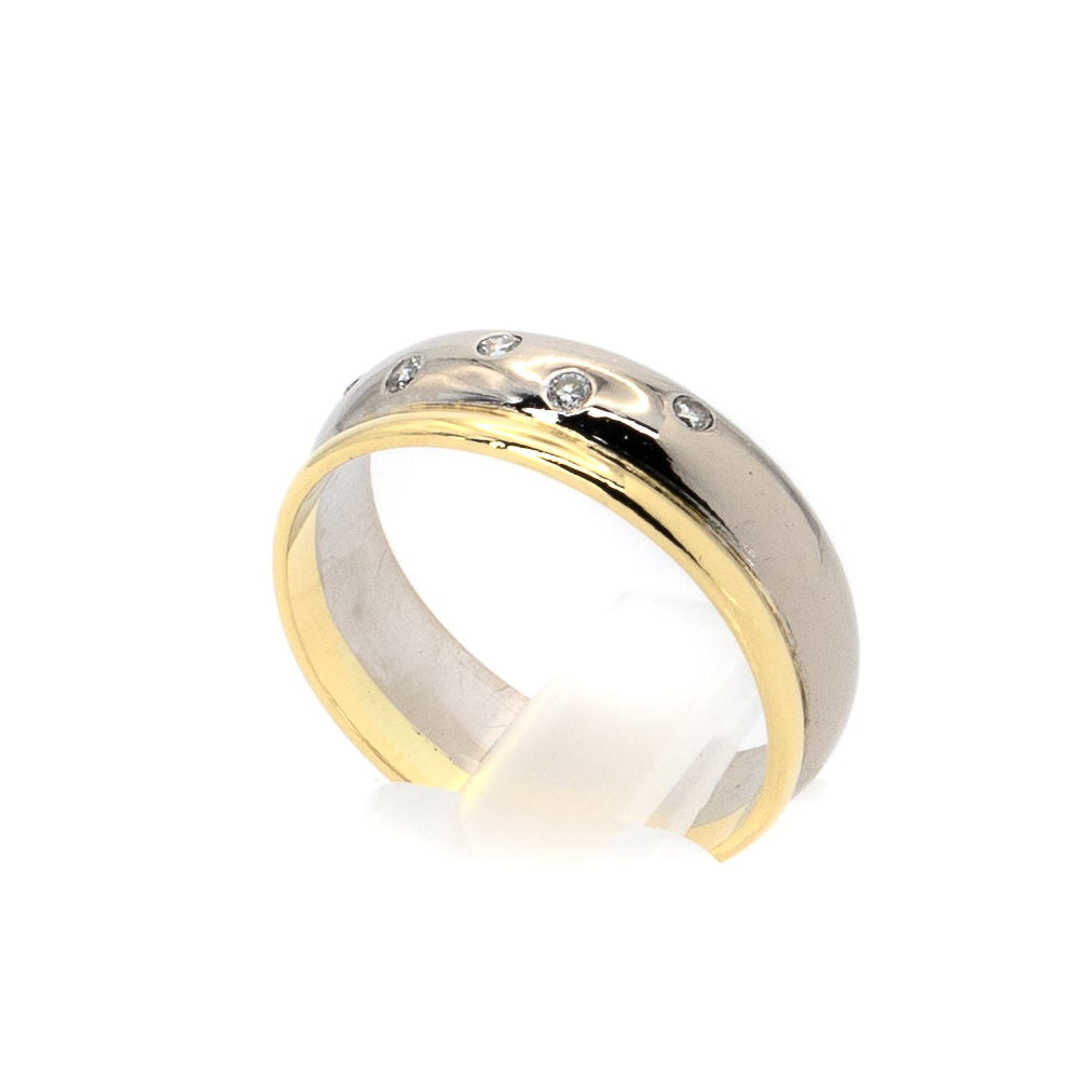 Double White & yellow Gold Band