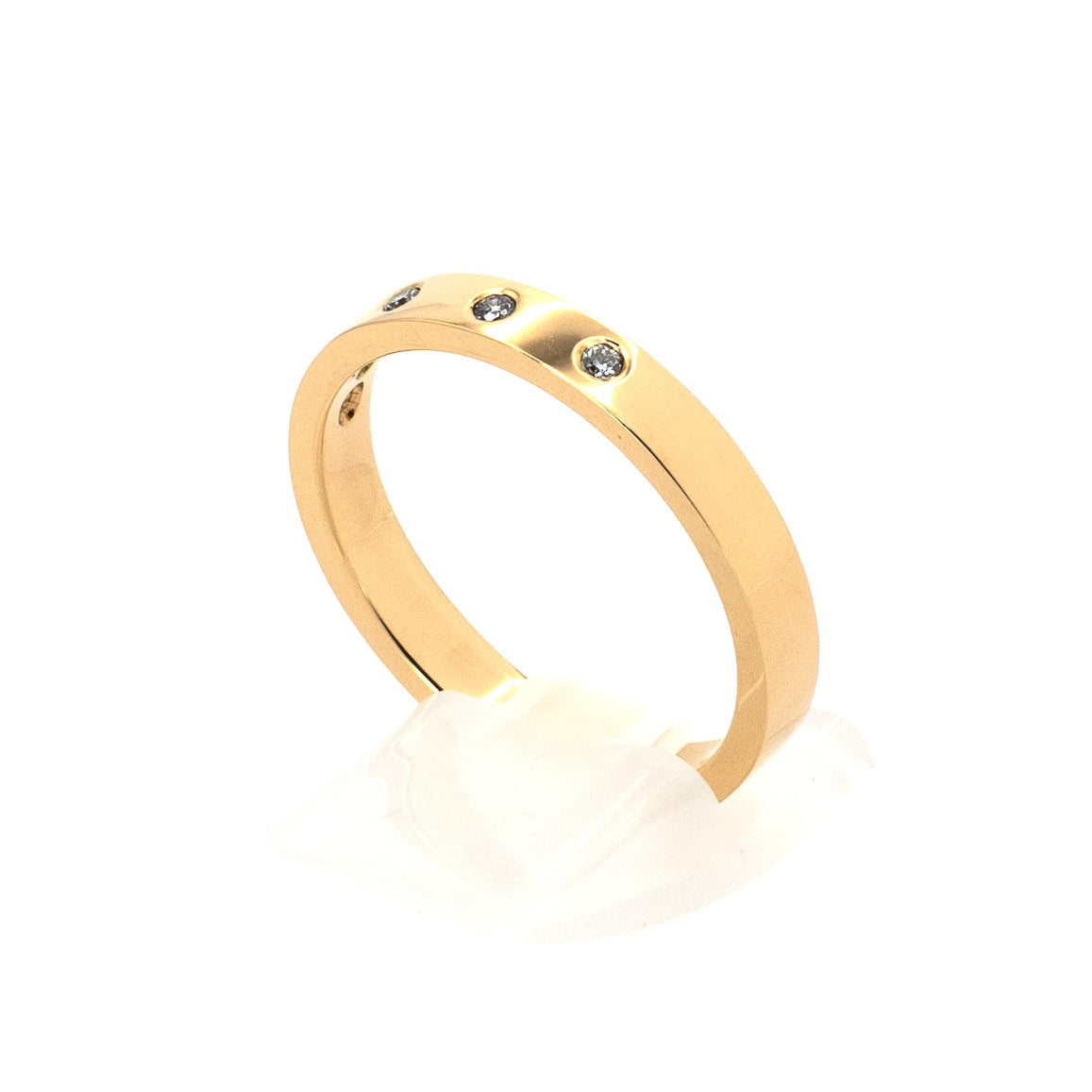 Gold Band with 3 Diamonds