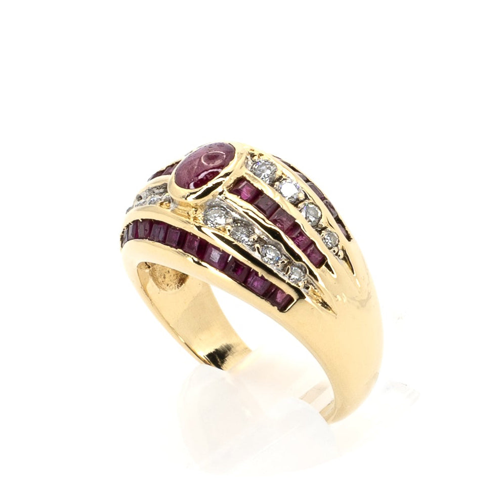 Ruby & Diamond Vintage Gold Ring