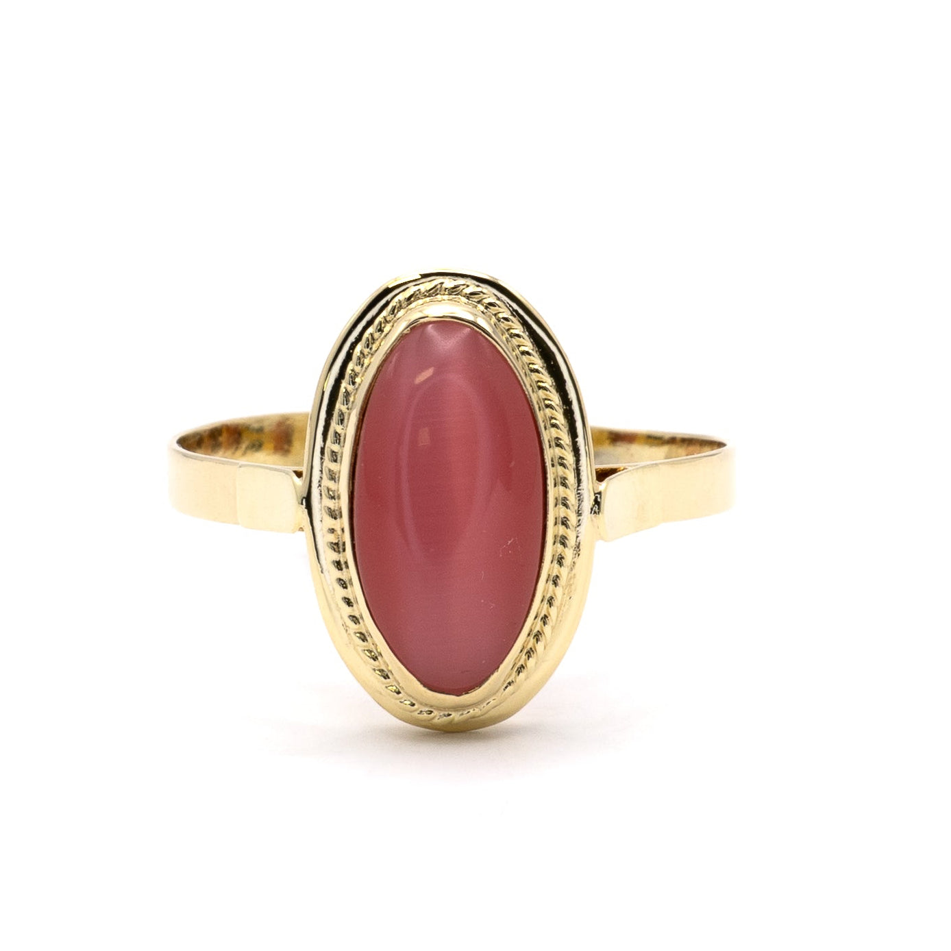 Oval Rose Gem Gold Ring