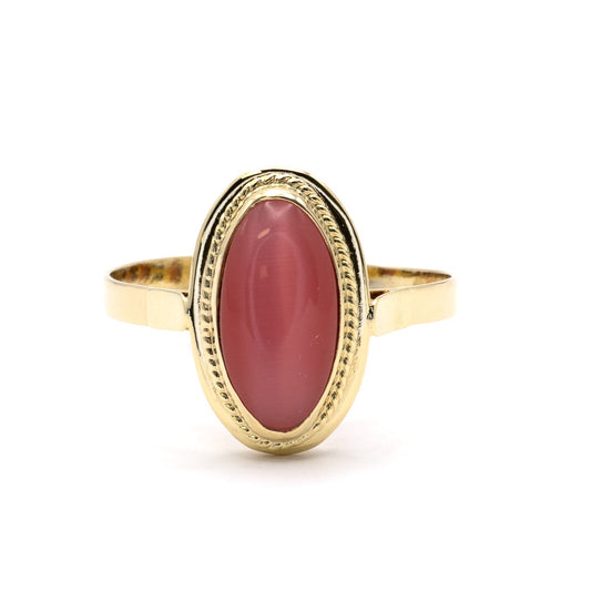 Oval Rose Gem Gold Ring