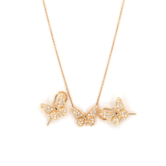 Lindroos Collection Summertime Butterfly Diamond Earrings & Necklace