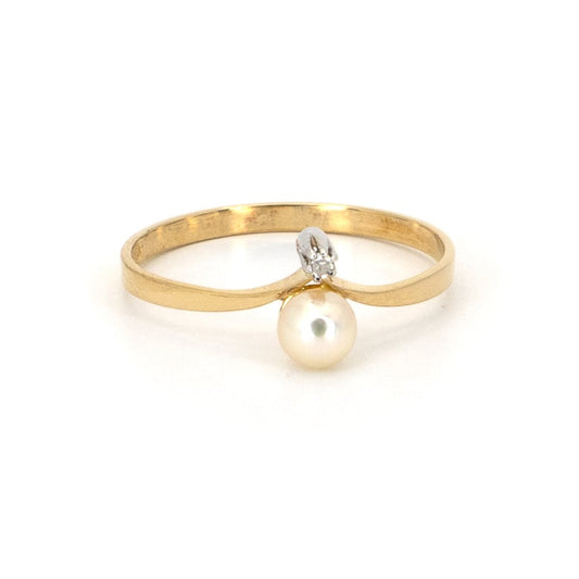 Diamond & Pearl Gold Ring