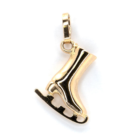 Golden Ice-Skate Pendant