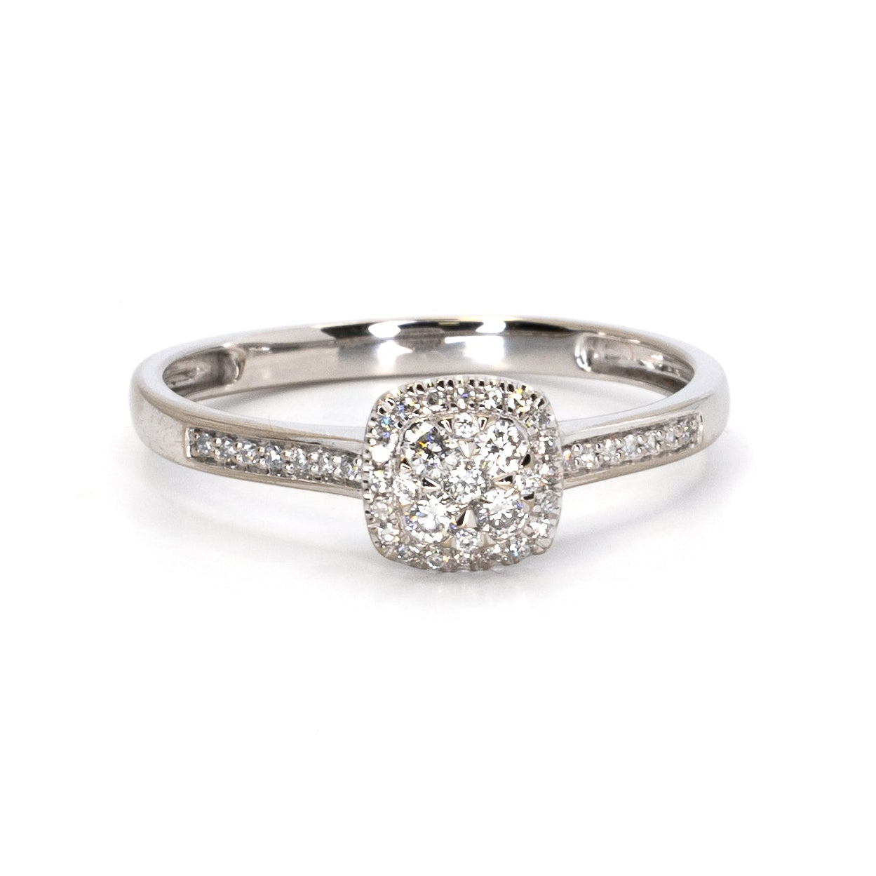 White Gold Cluster Ring