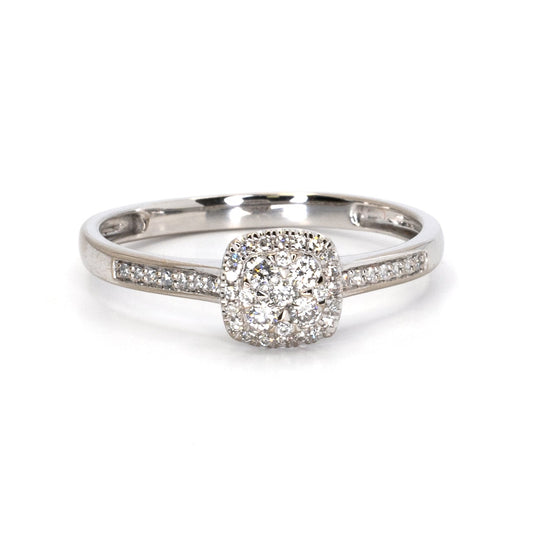 White Gold Cluster Ring