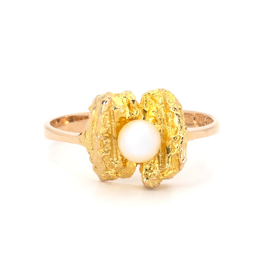 Pearl Golden Nugget Ring