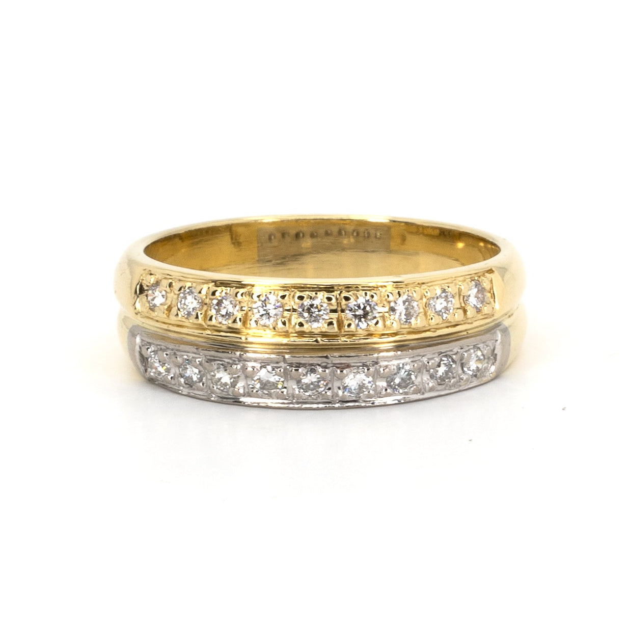 Double Bi-colour Diamond Gold Band