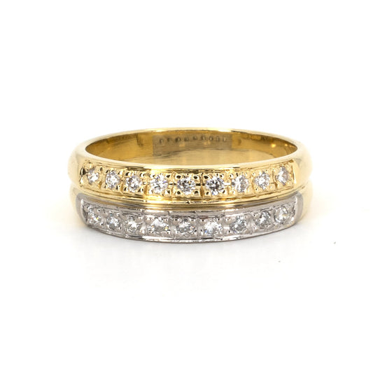 Double Bi-colour Diamond Gold Band