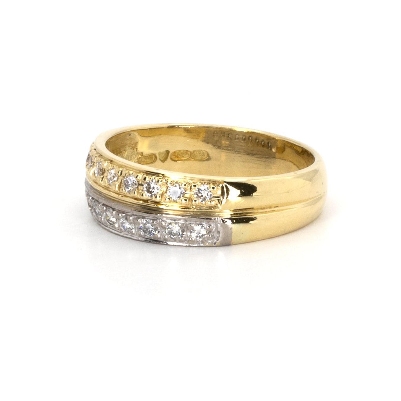 Double Bi-colour Diamond Gold Band