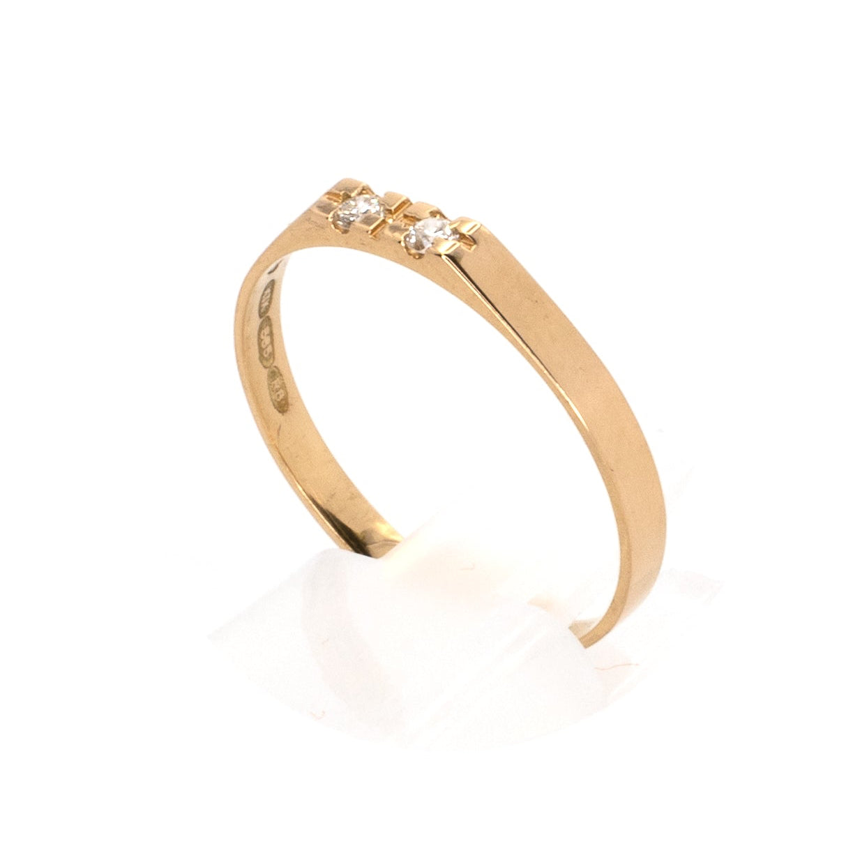 Two Studded Gold Band Ring