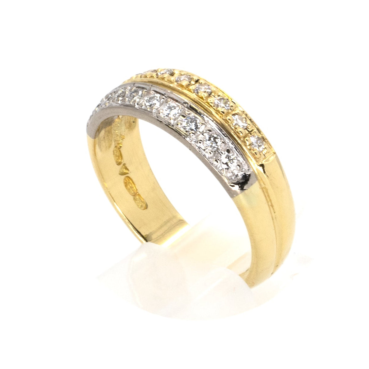 Double Bi-colour Diamond Gold Band