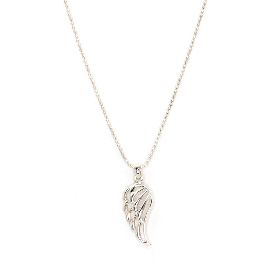 Angle Wing Silver Ball Chain Necklace