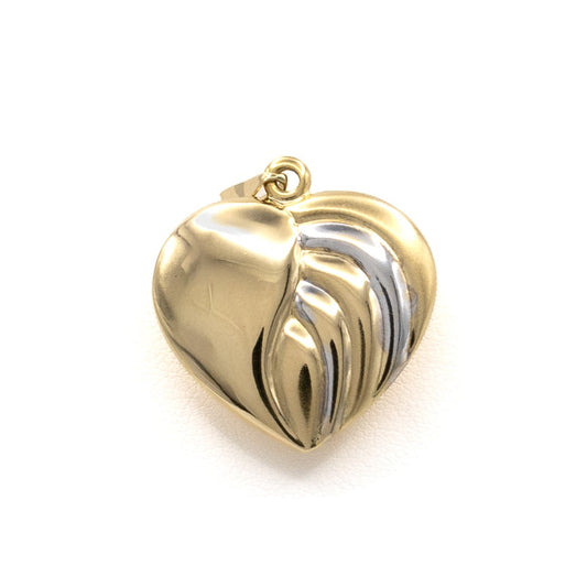 Two tone Gold Heart Pendant