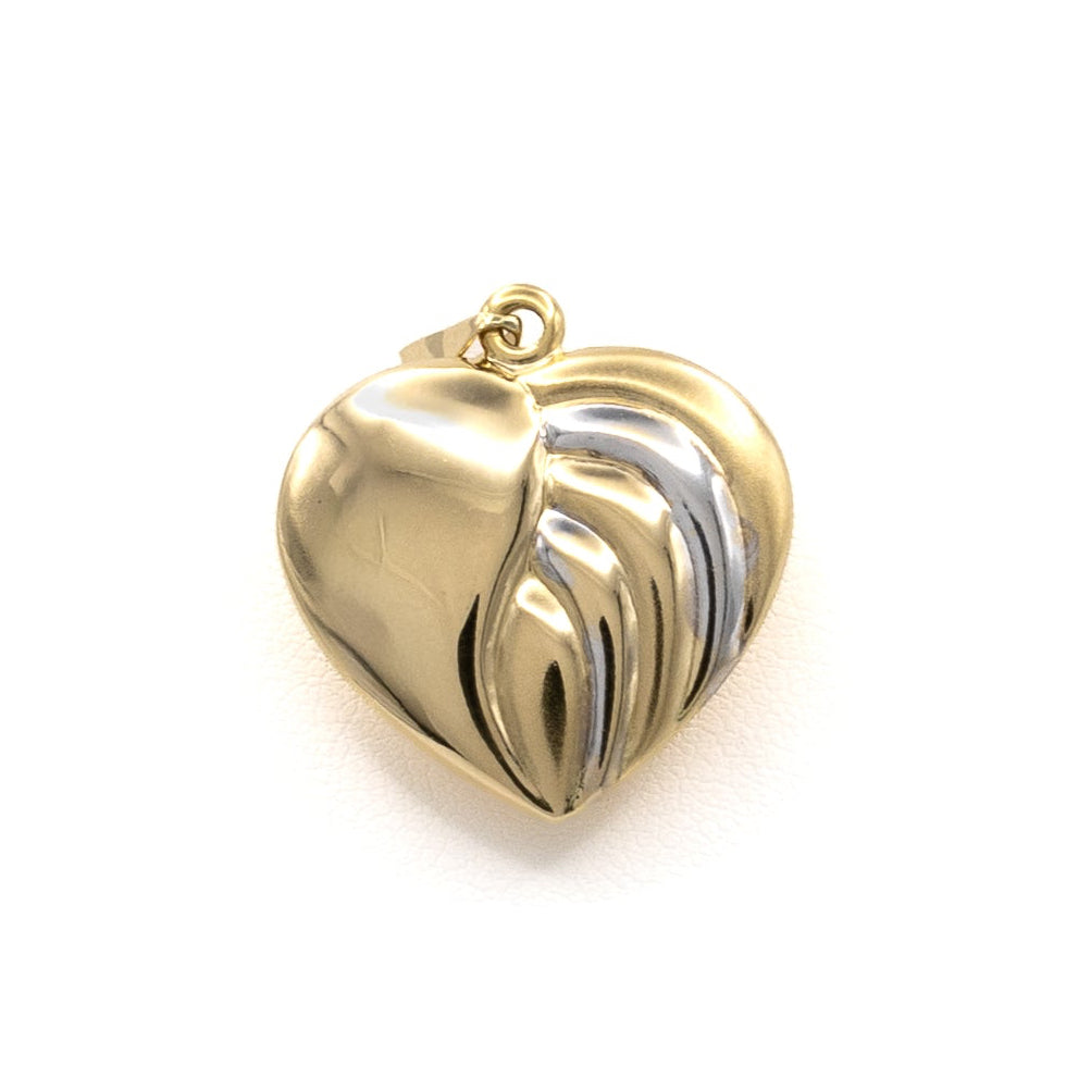 Two tone Gold Heart Pendant