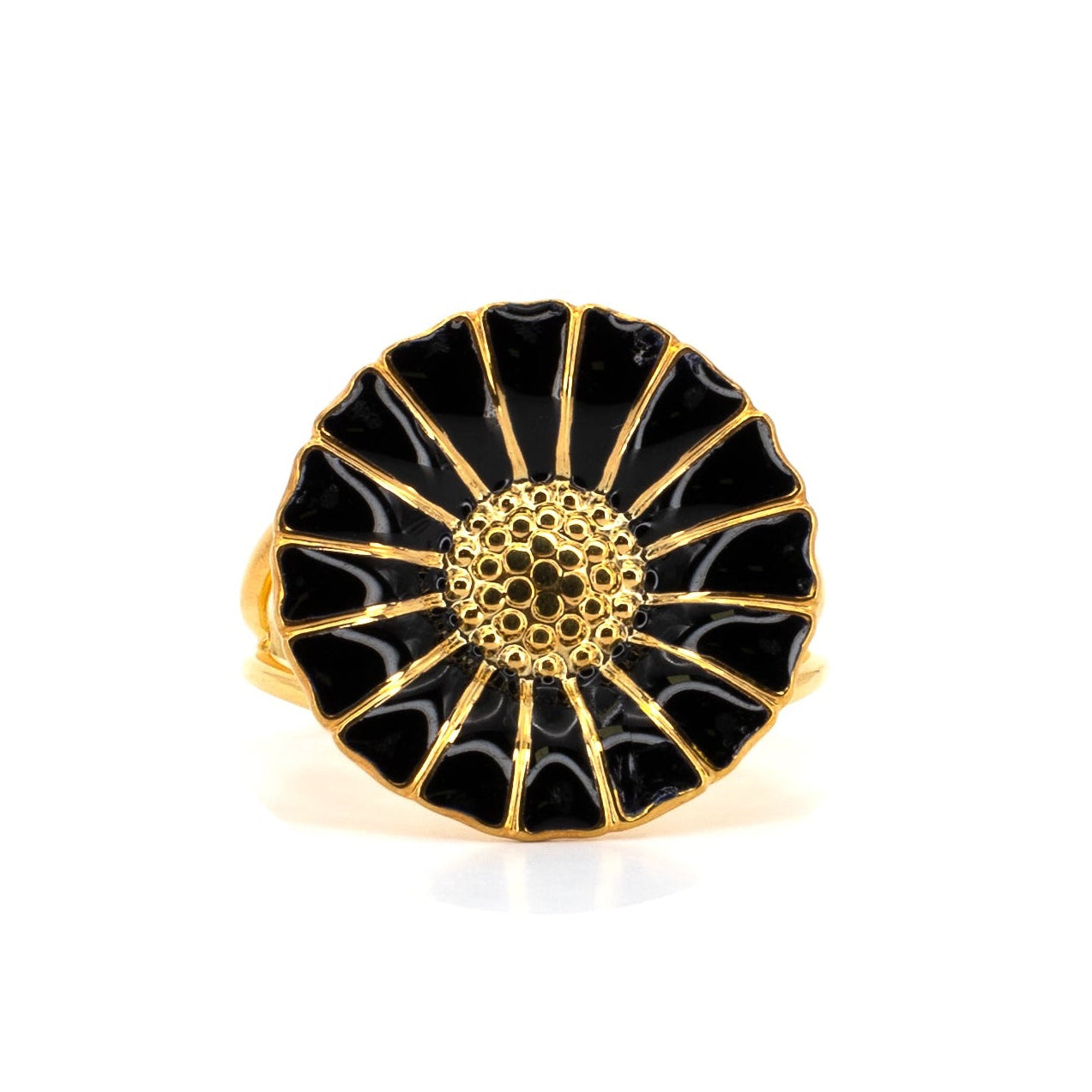Georg Jensen Daisy Black Enamel Ring