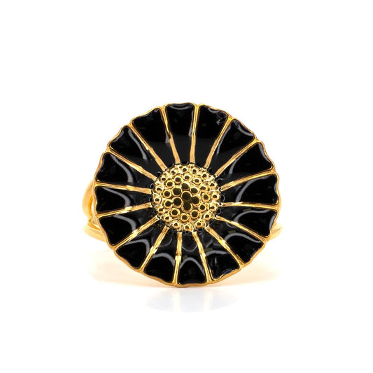 Georg Jensen Daisy Black Enamel Ring
