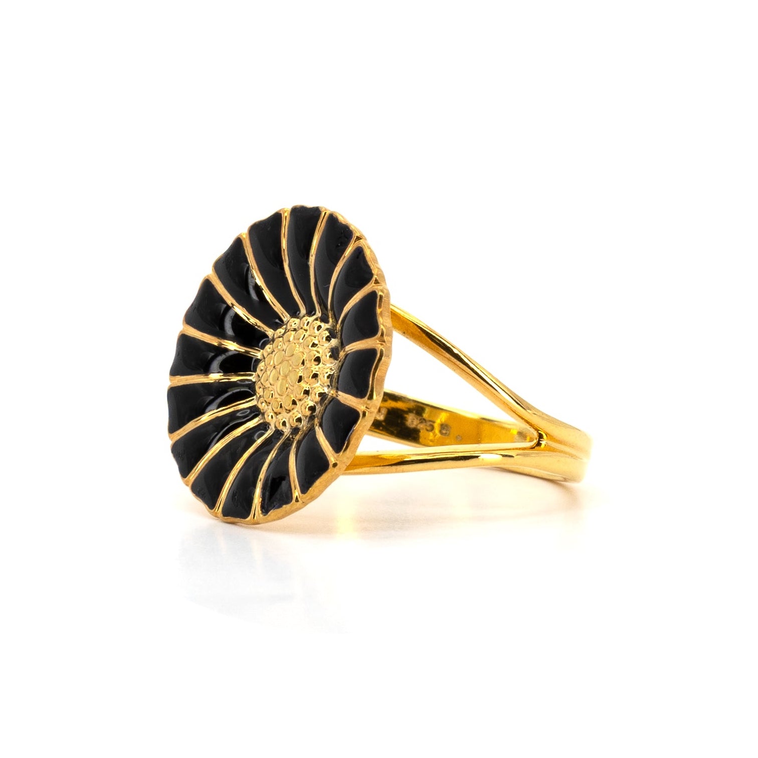 Georg Jensen Daisy Black Enamel Ring