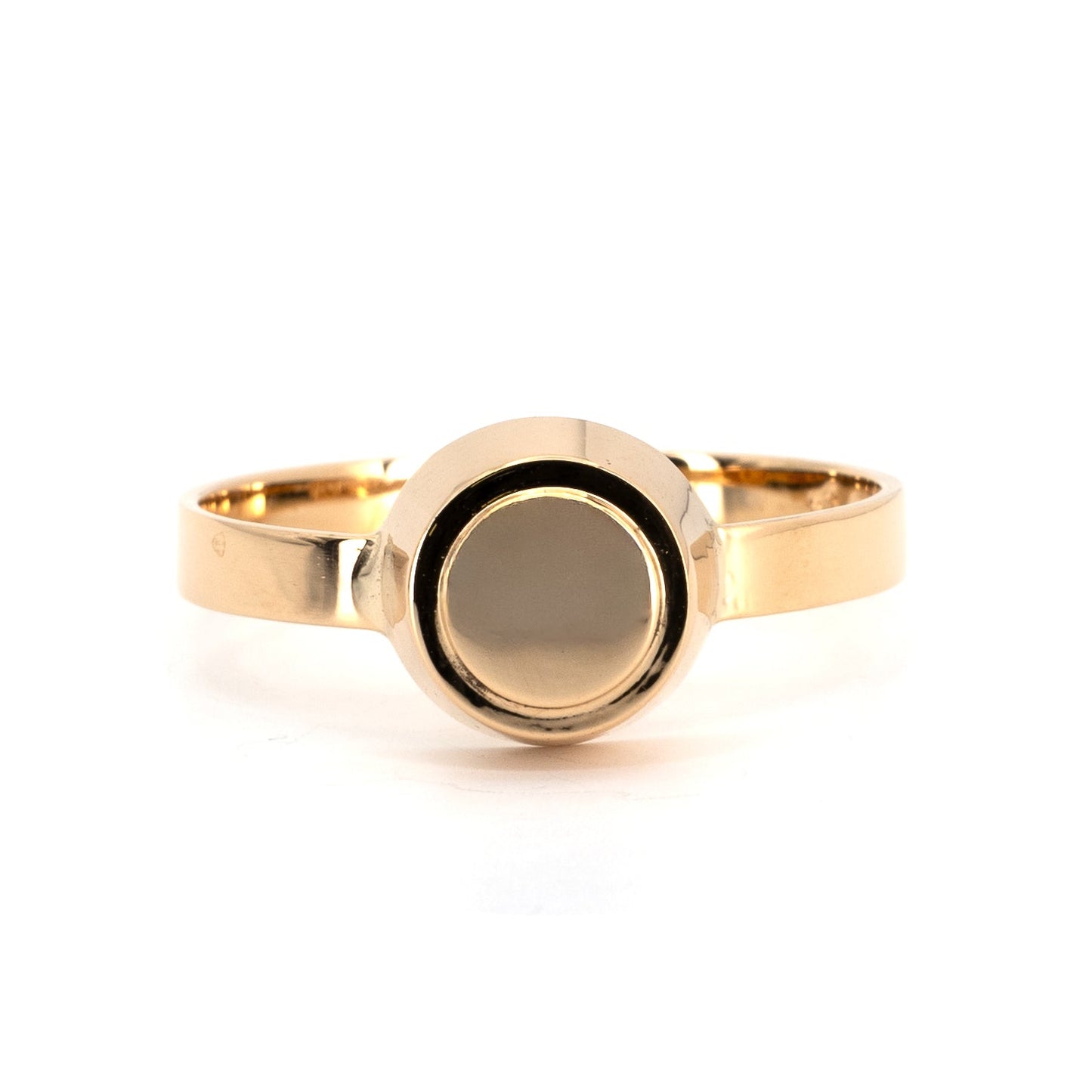 Round Signet Gold Ring