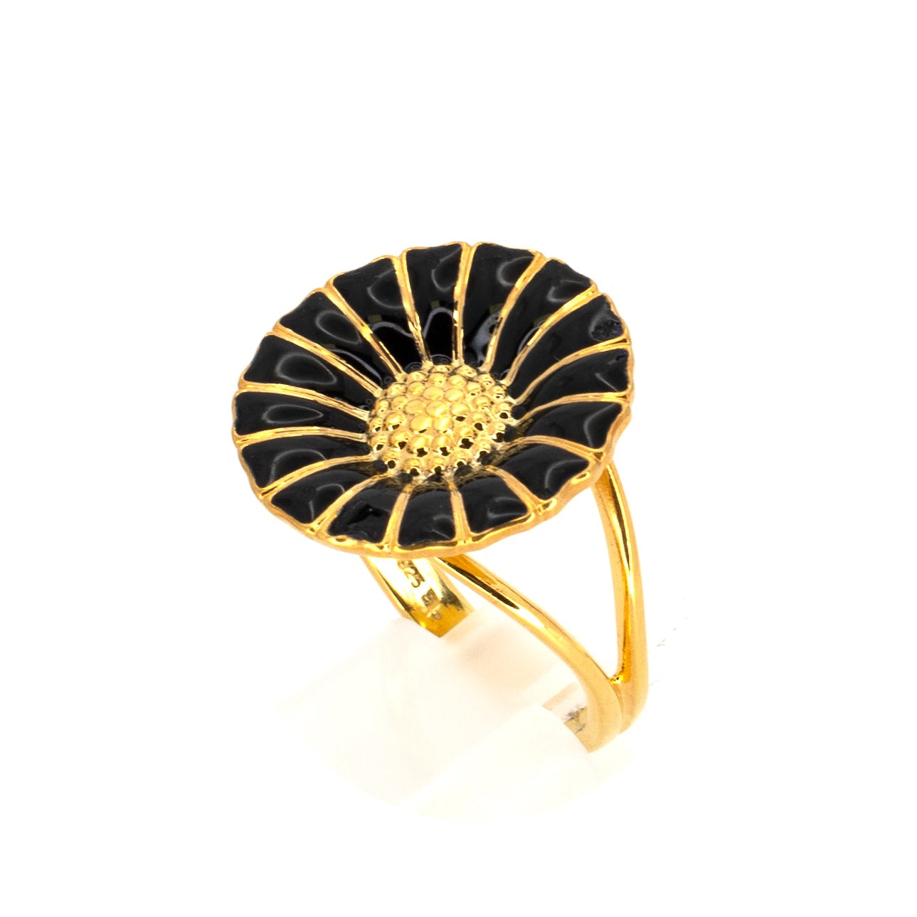 Georg Jensen Daisy Black Enamel Ring