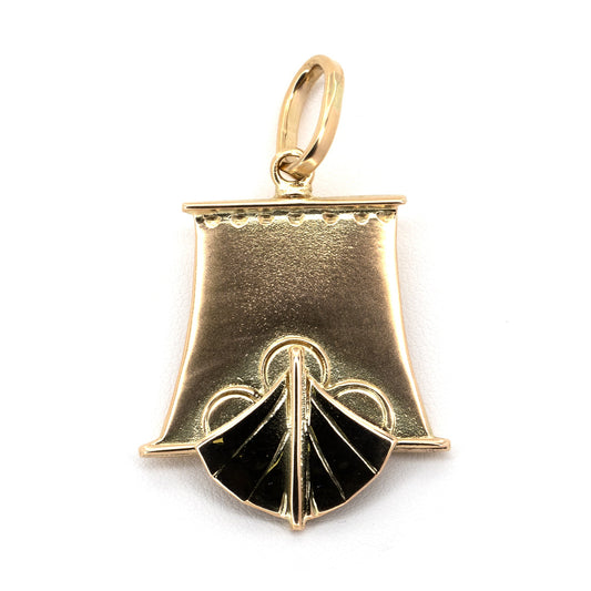Solid Gold Viking Ship Pendant