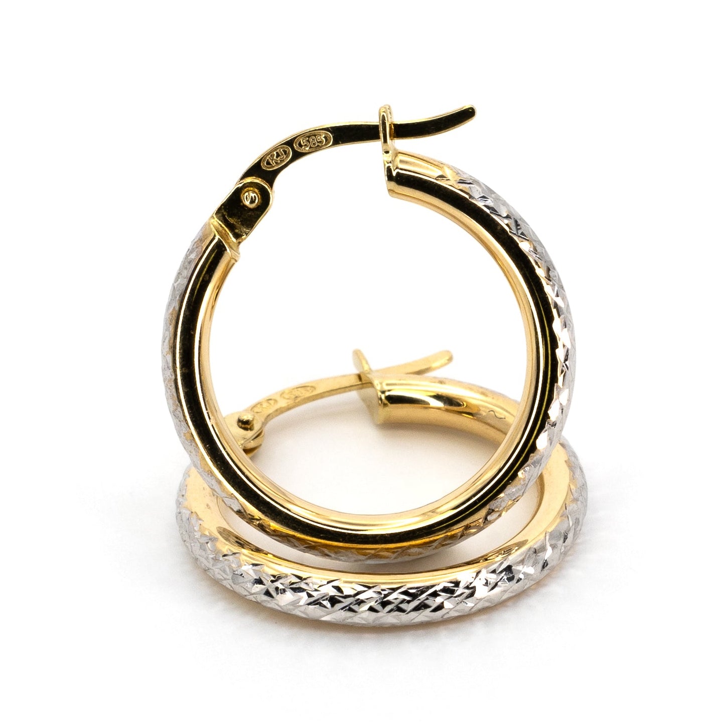 Two tone Gold Hoops