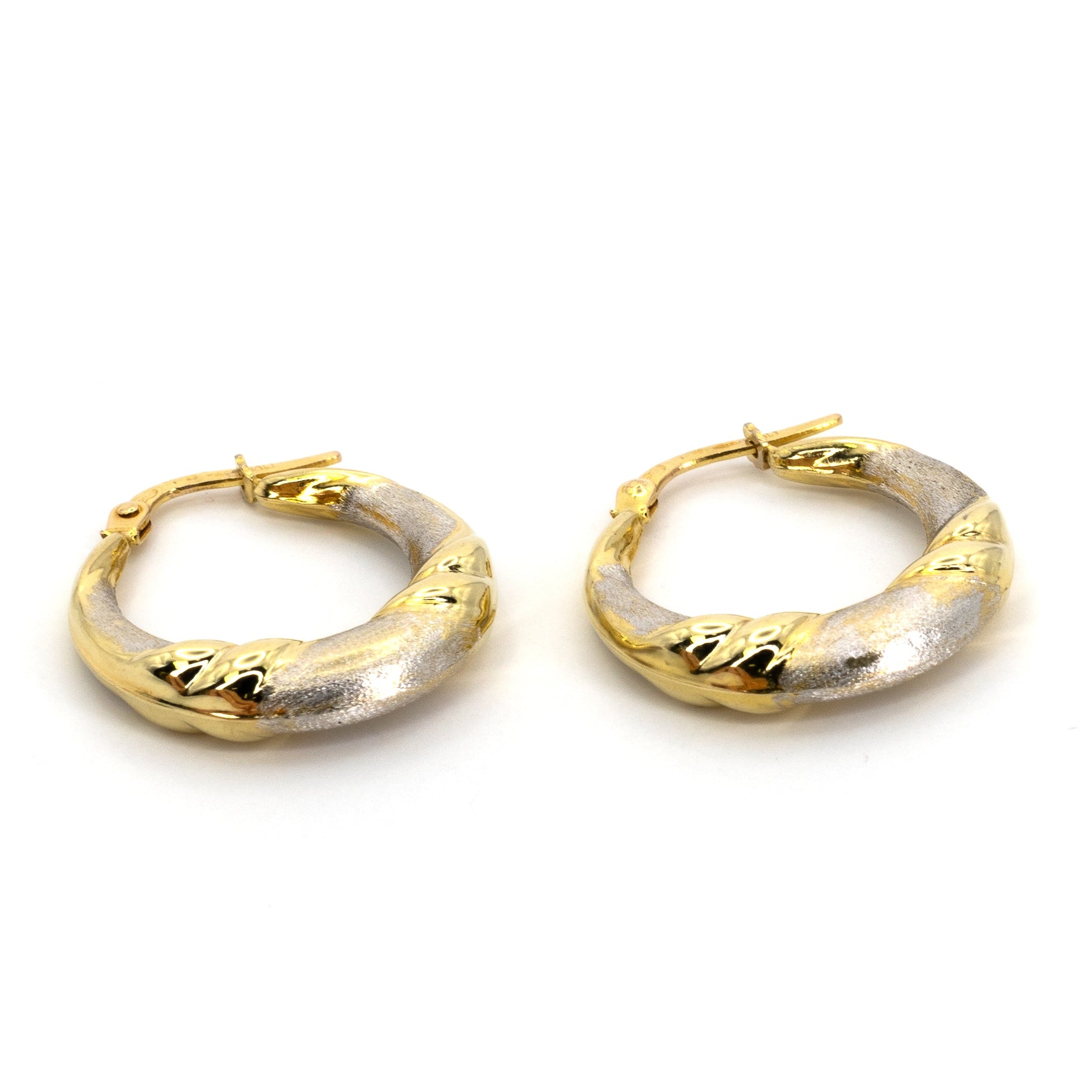 Two Tone Wide Hoops