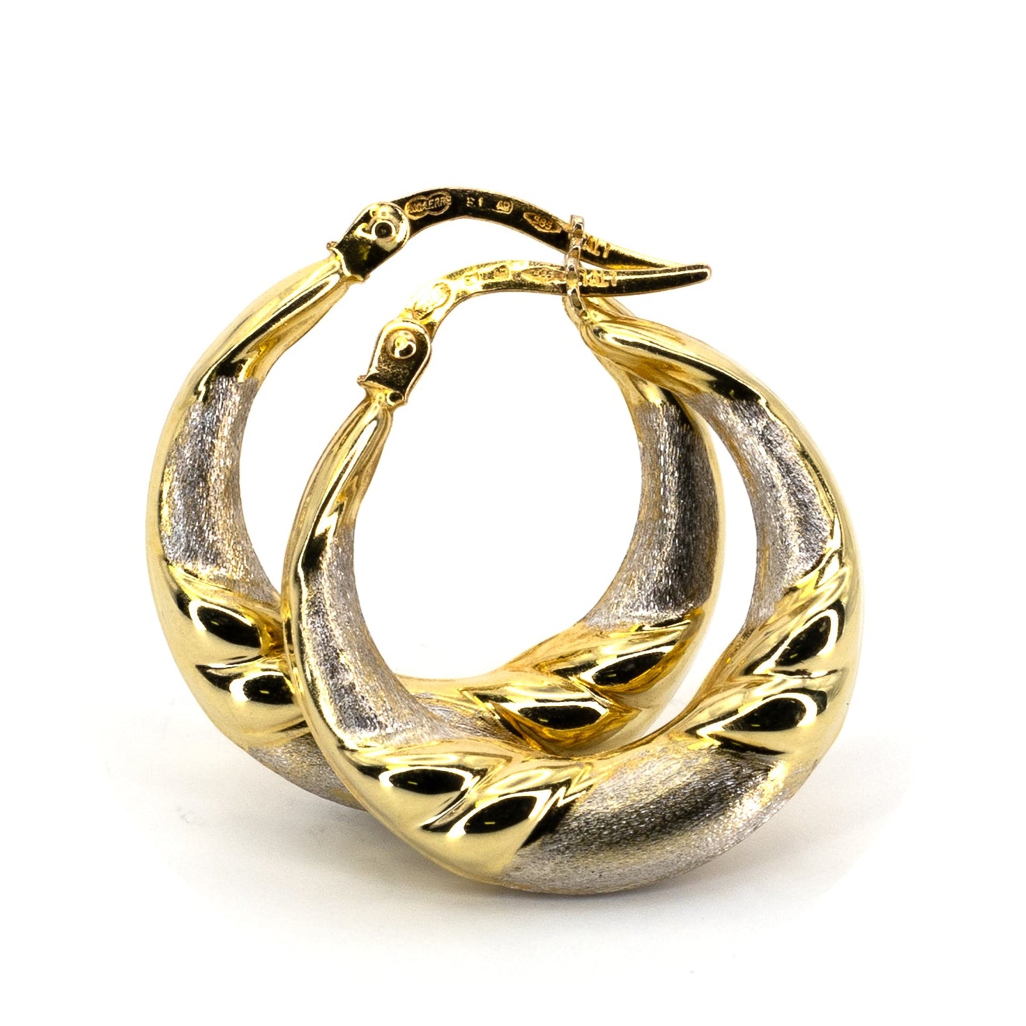Two Tone Wide Hoops