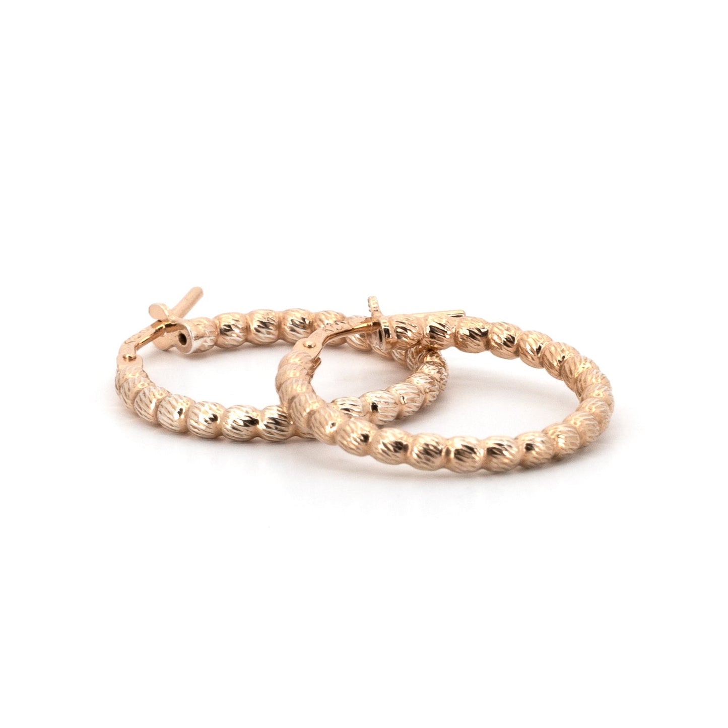 Gold Plated Bead Hoops