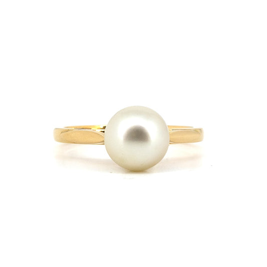 Pearl Solitaire Gold Ring