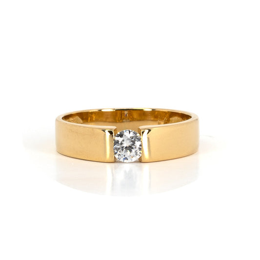 Gold Solitaire Ring
