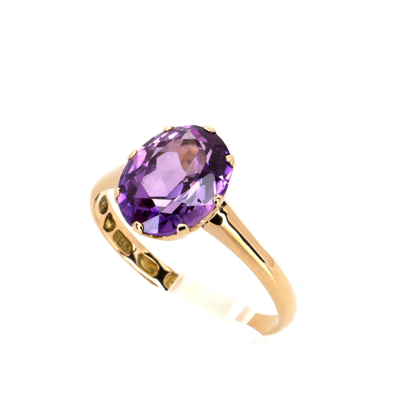 Violetti Kultainen Soltaire-sormus 