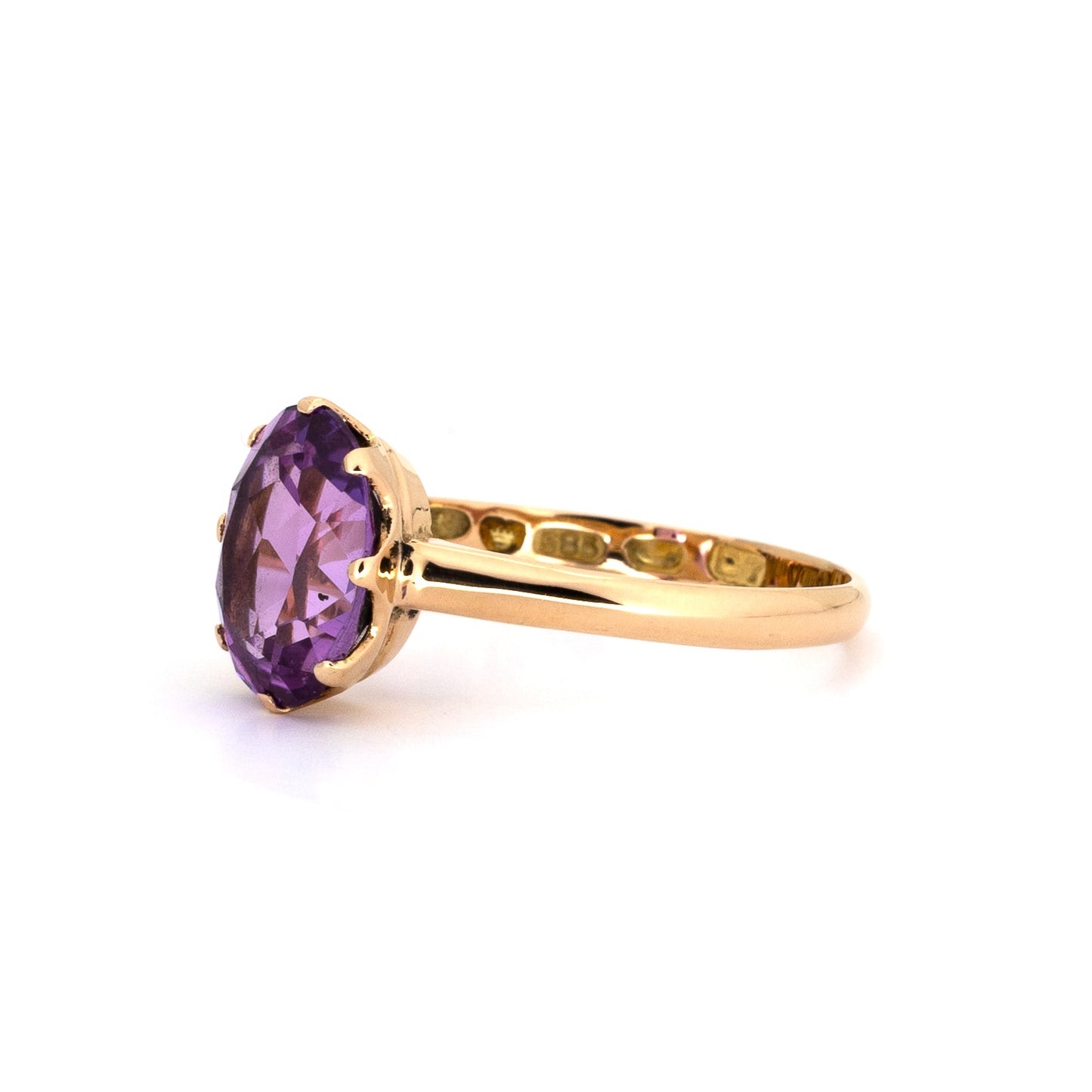 Violetti Kultainen Soltaire-sormus 
