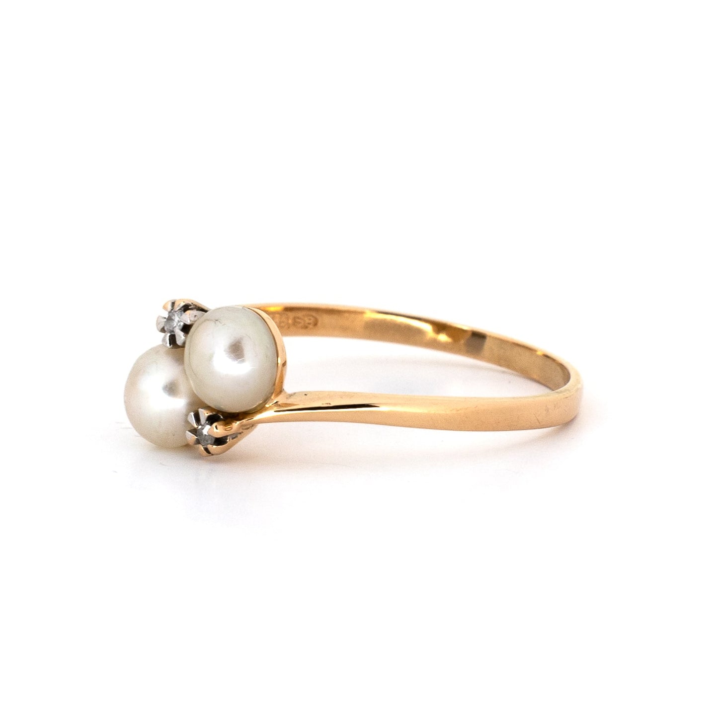Toi et Moi Pearl & Diamond Ring