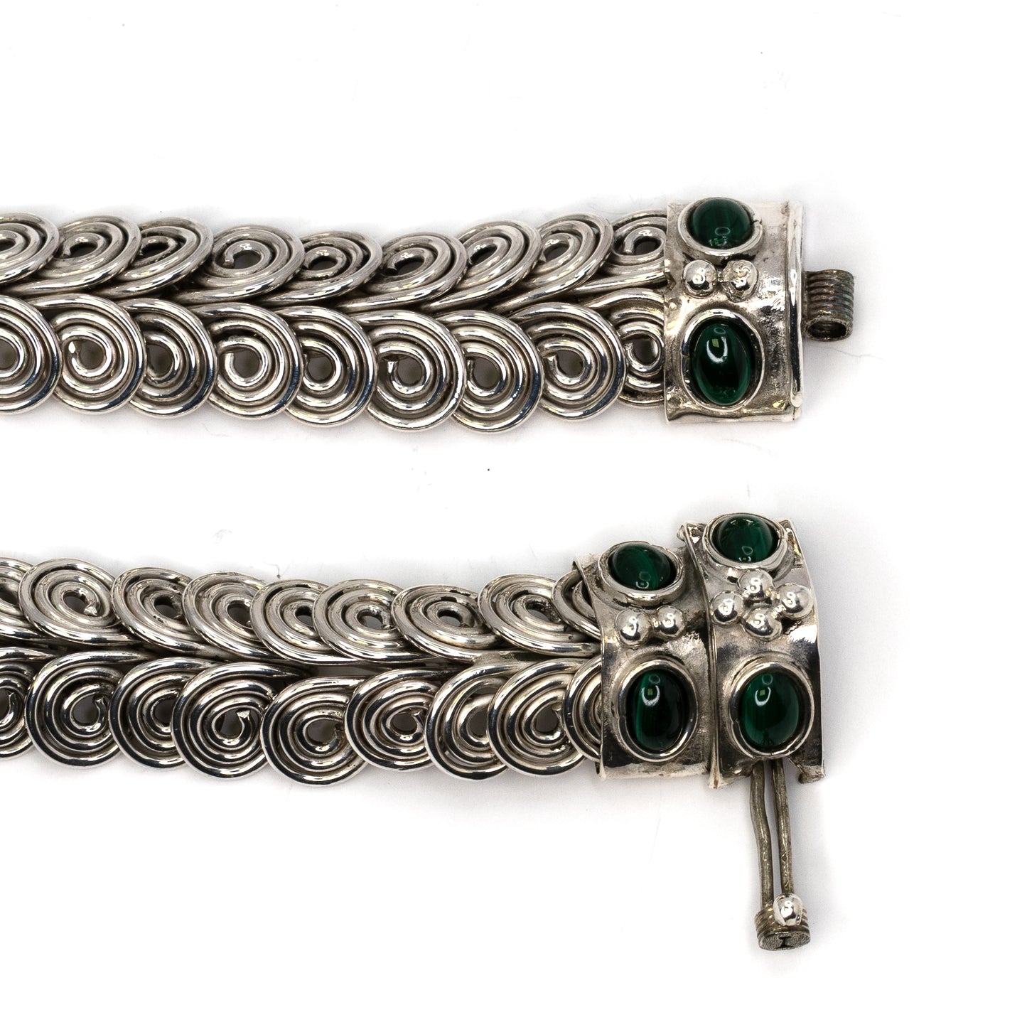 Silver Malachite Serpent Necklace